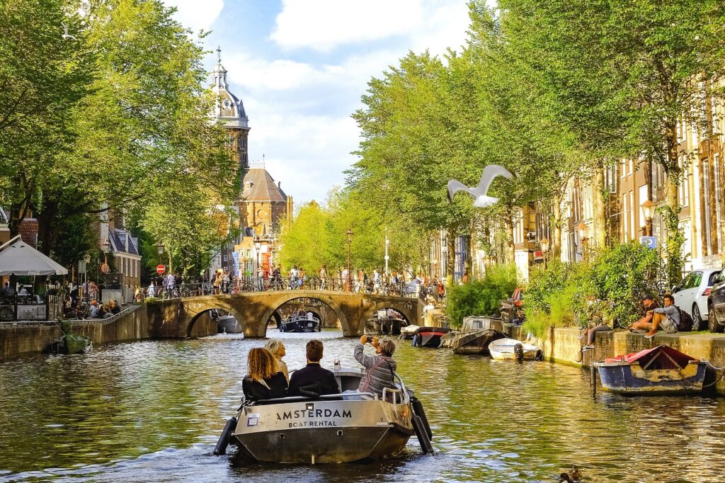 canal, waterway, boat